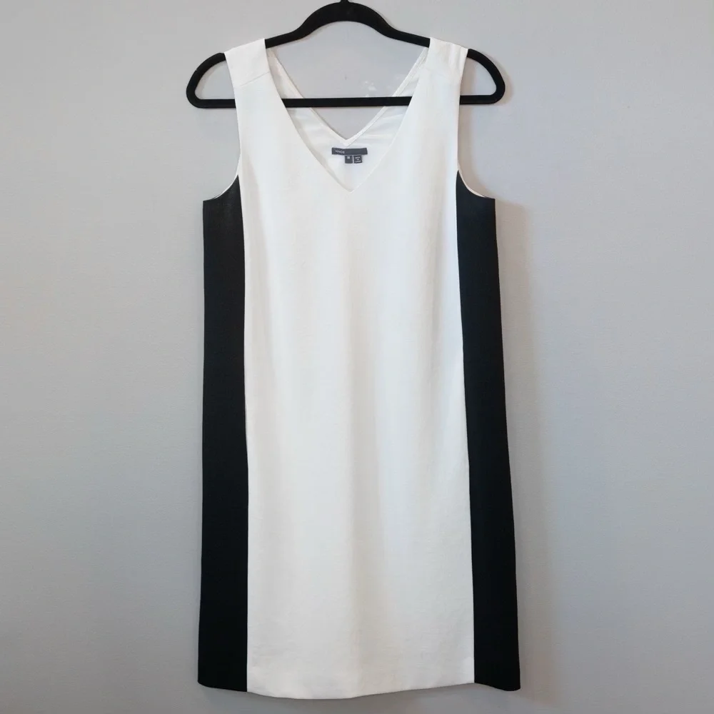 Vince Two-Tone V-Neck Dress - Picture 5 of 5